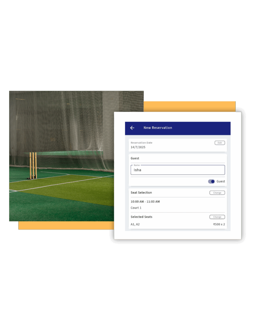 cricket turf reservation Cricket net booking in cricket academy software