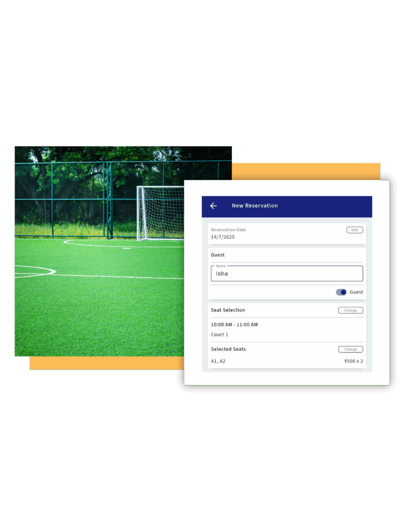 football turf reservation Turf booking in football academy software