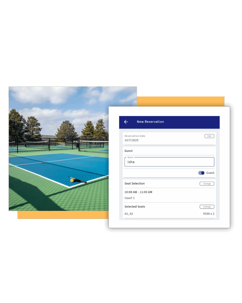 pickle ball Pickleball court real-time availability software