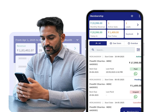 Automated billing feature in fitness studio management software